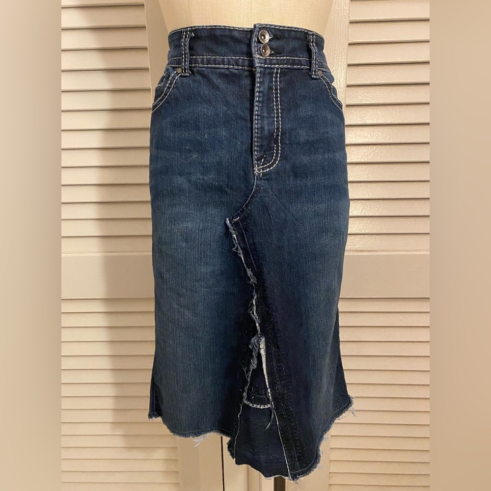 Nine West Patchwork Jean Skirt – 2012 Retro Classic- Size 10